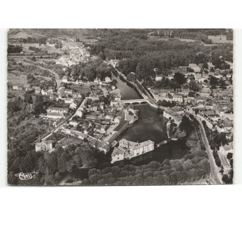 BAR-sur-AUBE: les tanneries et le pont d'aube vue aérienne 10x15 - très bon état