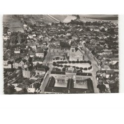 AIX-en-OTHE: l'hôtel-de-ville et la place de l'église vue aérienne 10x15 - très bon état