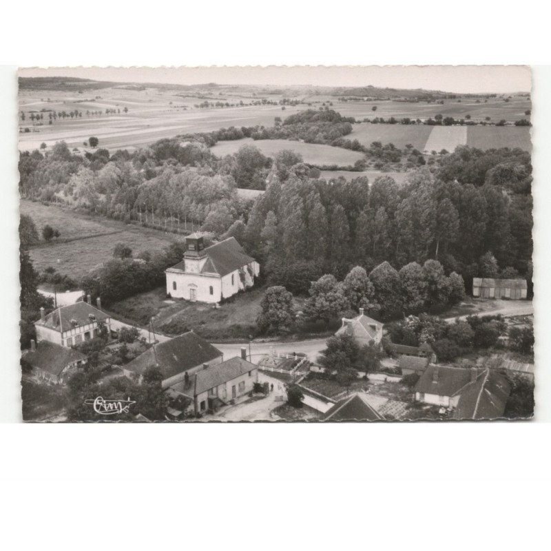 CHAMOY: sur l'église vue aérienne 10x15 - très bon état