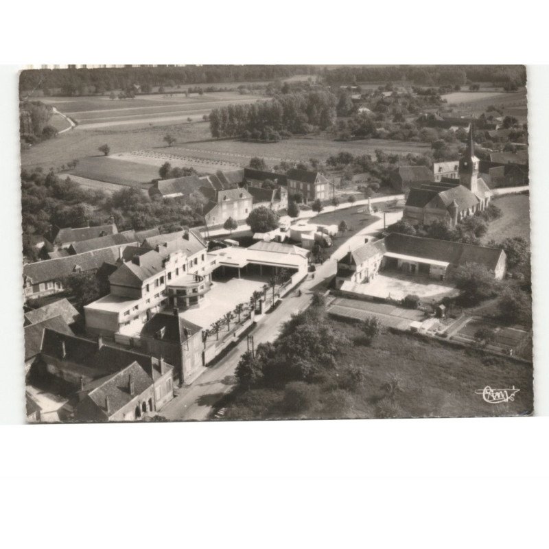 LIGNIERES: groupe scolaire et la mairie vue aérienne 10x15 - très bon état