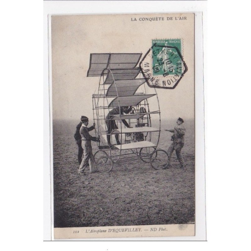 EQUEVILLEY : la conquete de l'air, l'aeroplane d'EQUEVILLEY - tres bon etat