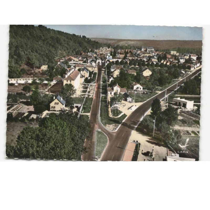 BAR-sur-SEINE: l'entrée de la ville et vue panoramique vue aérienne 10x15 - très bon état