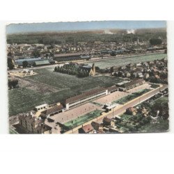 ROMILLY-sur-SEINE: l'école du docteur roux et la chapelle vue aérienne 10x15 - très bon état
