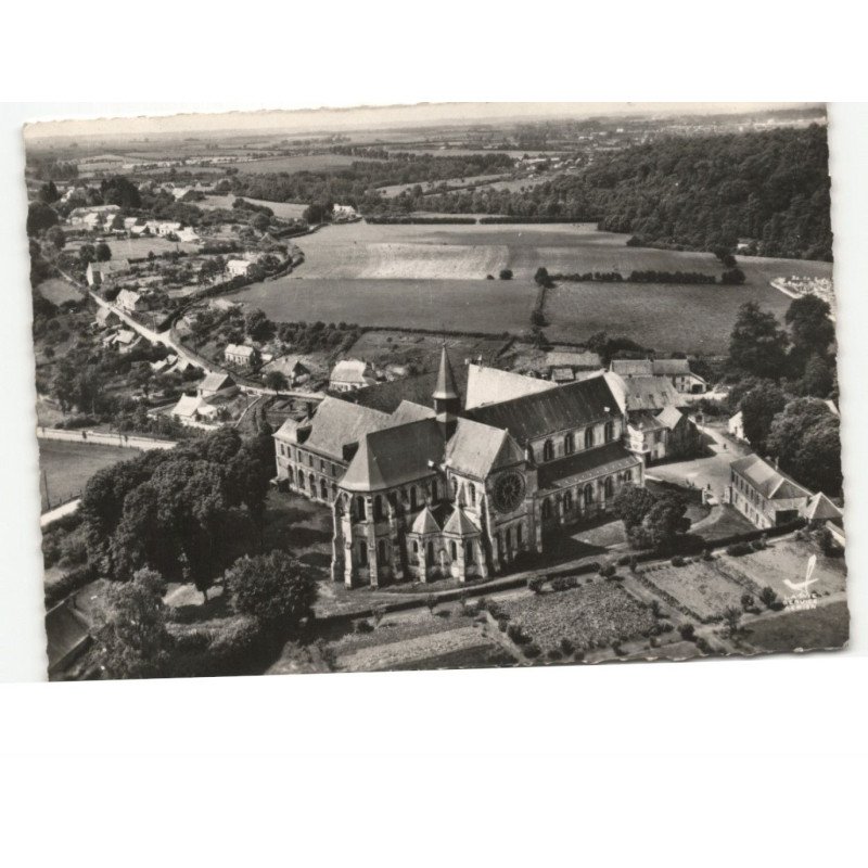 SAINT-MICHEL: l'église abbatiale de saint-michel XIIIe siècle vue aérienne 10x15 - très bon état