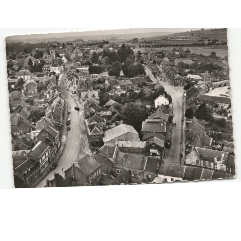 RIBEMONT: vue d'ensemble et centre du bourg vue aérienne 10x15 - très bon état