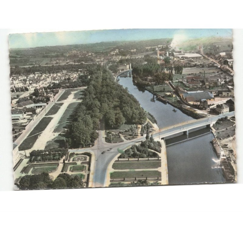 SOISSONS: l'aisne vue aérienne 10x15 - très bon état