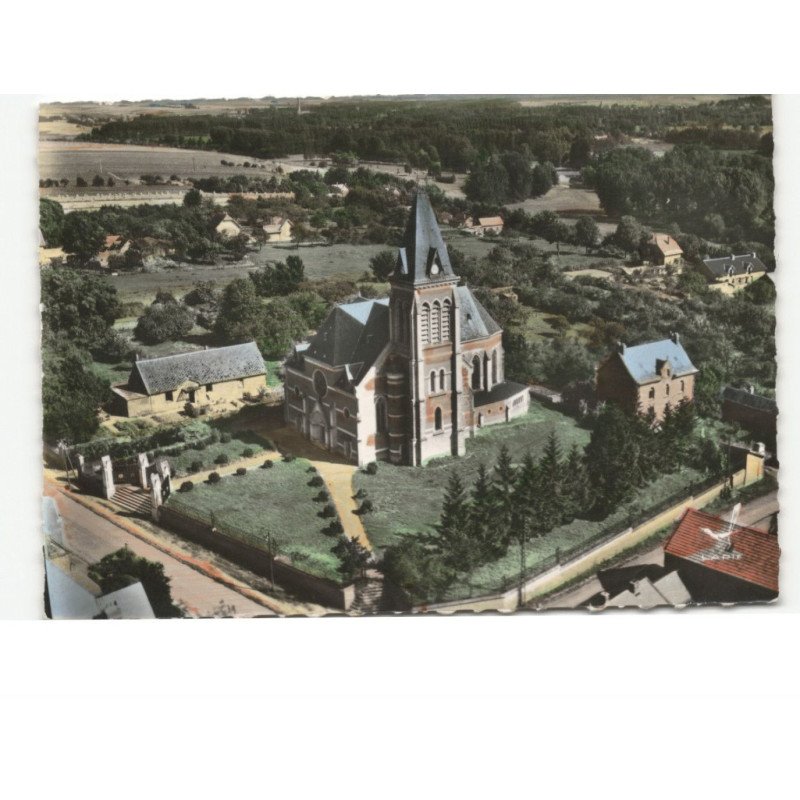 VENDEUIL: l'église vue aérienne 10x15 - très bon état