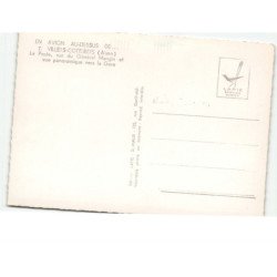 VILLERS-COTTERETS: la poste, rue du général mangin et vue panoramique vers la gare vue aérienne 10x15 - très bon état