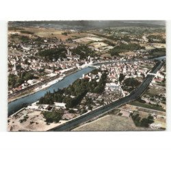 CHATEAU-THIERRY: l'ile de château-thhierry et la vallée de la marne vue aérienne 10x15 - très bon état