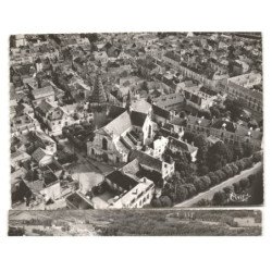 BAR-sur-AUBE: l'église saint-maclou XIIe et XIVe siècle vue aérienne 10x15 - très bon état
