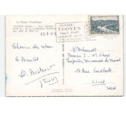 TROYES: la cathédrale saint-pierre XIIIe et XVIe sièclem vue aérienne 10x15 - très bon état