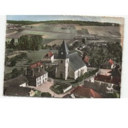 CHENNEGY: l'église et le restaurant martin vue aérienne 10x15 - état