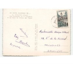 SOISSONS: vue d'ensemble sur la cathédrale et les tours de saint-jean des vignes vue aérienne 10x15 - très bon état
