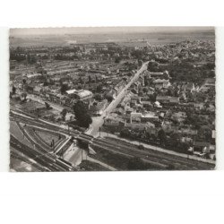 TERGNIER: les ponts du chemin de fer la rue de la gare vue aérienne 10x15 - très bon état