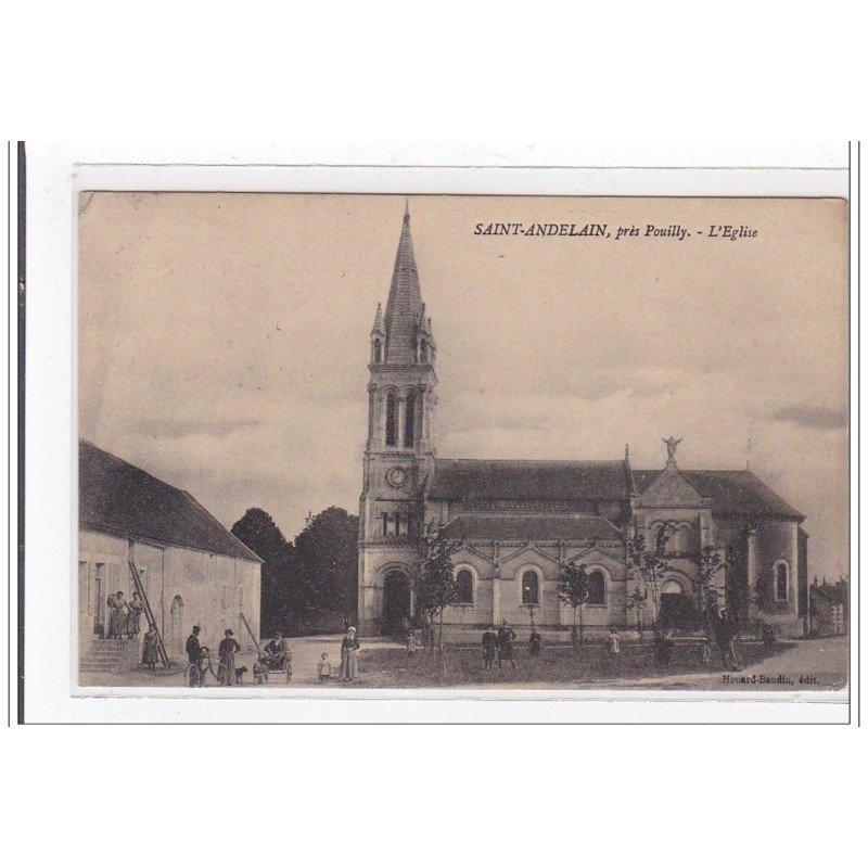 SAINT-ANDELAIN : l'eglise (voiture a chien) - etat