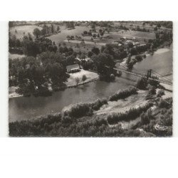 CREVANT-LAVEINE: pont suspendu sur l'allier et la plage vue aérienne 10x15 - état