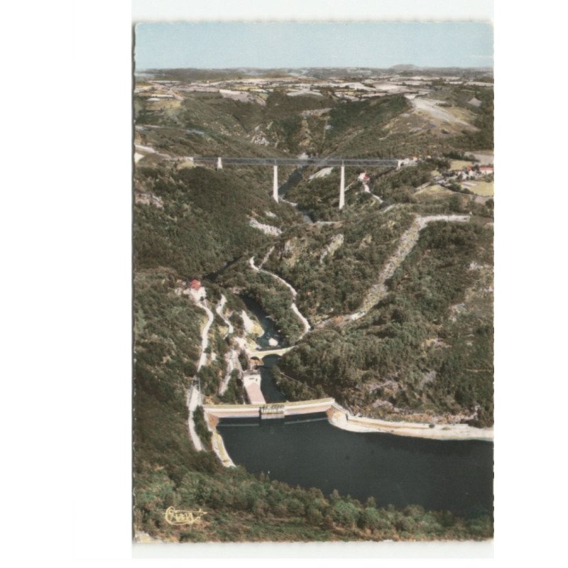 LES FADES: le viaduc et le barrage vue aérienne 10x15 - très bon état