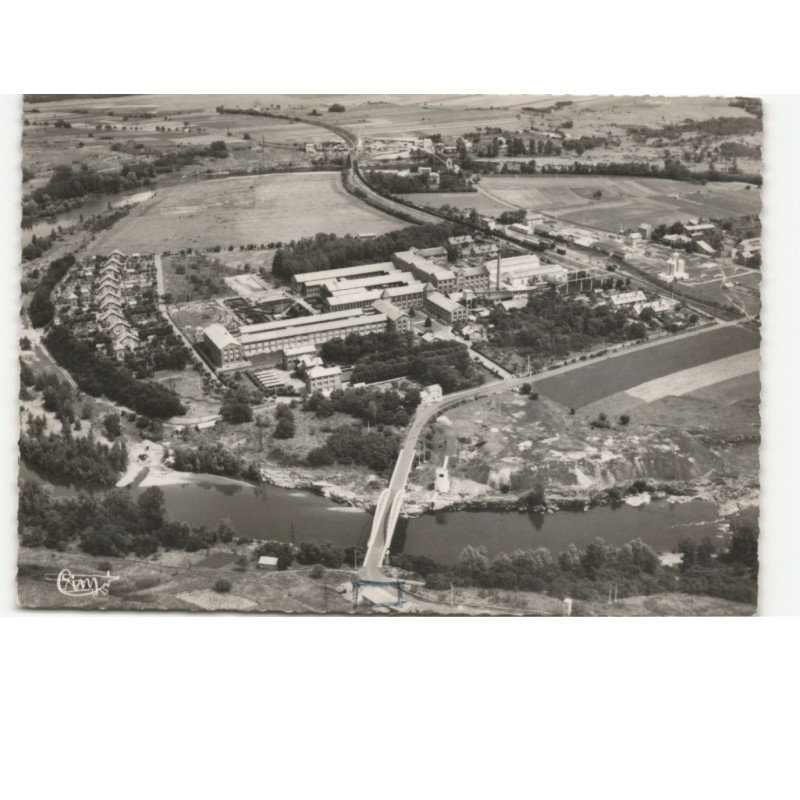 LONGUES: vue panoramique sur la papeterie, la banque de france et le pont des goules vue aérienne 10x15 - état