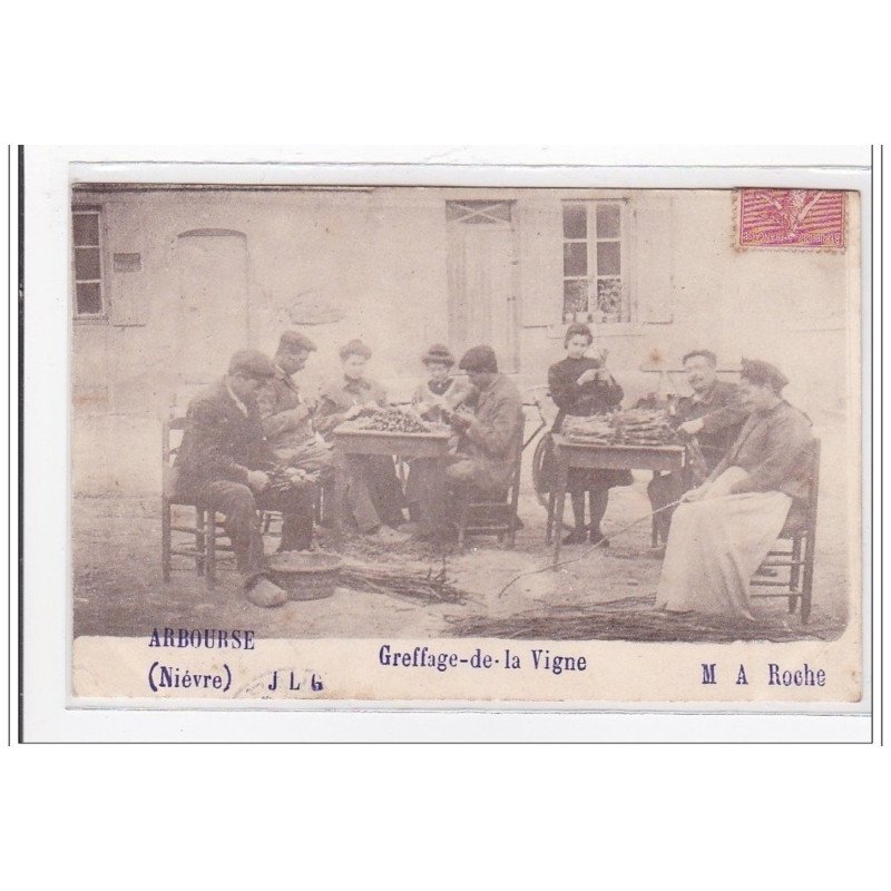 ARBOURSE : greffage de la vigne (carte photo)  - etat