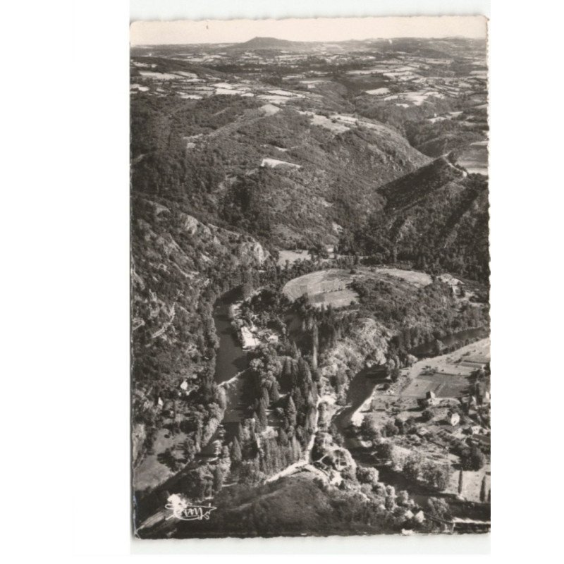 CHATEAUNEUF-les-BAINS: la sioule presqu'ile de saint-cyr et le pic albert vue aérienne 10x15 - très bon état