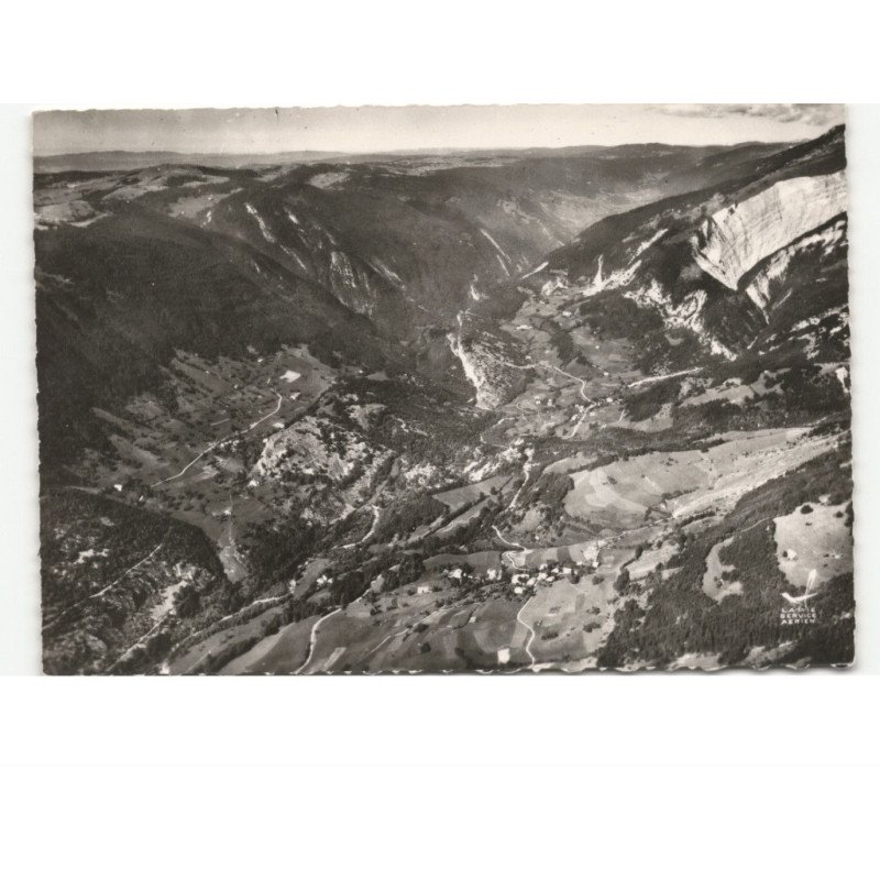 CHEZERY: vue sur les villages de noire-combe et la rivière vue aérienne 10x15 - très bon état