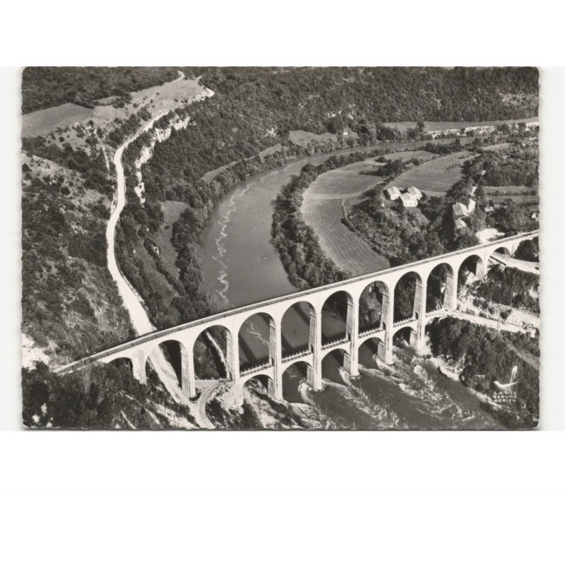 CIZE-BOLOZON: le viaduc sur l'ain vue aérienne 10x15 - état