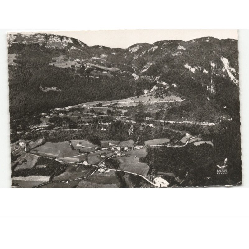 GEX: lacets de la route du col de la faucille au fond vue sur le col vue aérienne 10x15 - très bon état