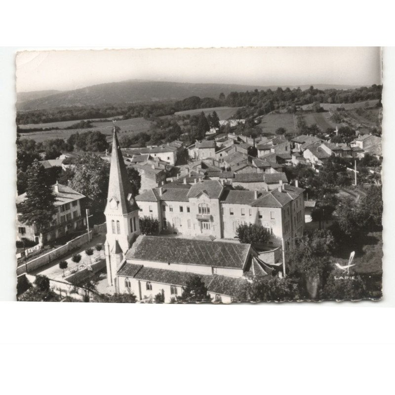 NEUVILLE-sur-AIN: l'église vue aérienne 10x15 - état