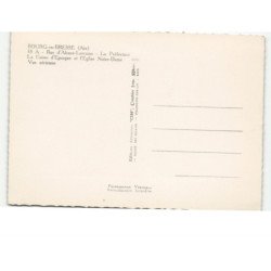 BOURG-en-BRESSE: rue d'alsace-lorraine, la préfecture la caisse d'épargne église vue aérienne 10x15 - (timbre arraché)