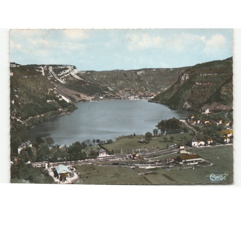 LA CLUSE: le camping, le lac au fond nantua vue aérienne 10x15 - état