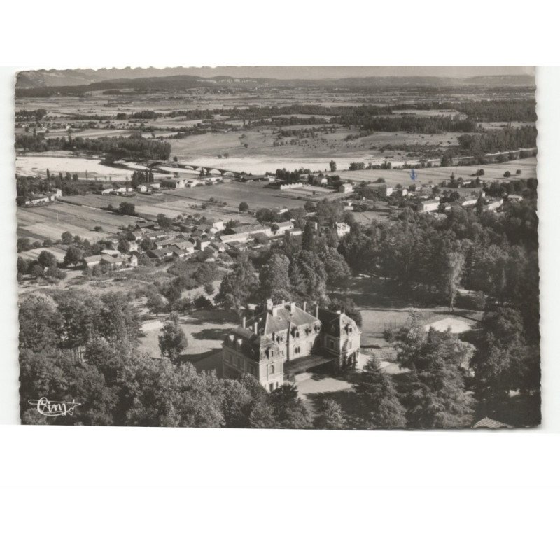 CHATILLON-la-PALUD: château ferrier qui domine l'ain vers gévrieux vue aérienne 10x15 - très bon état
