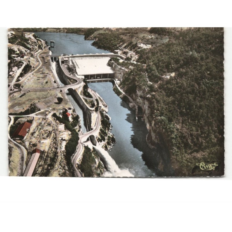 GENISSIAT: barrage, vue générale vue aérienne 10x15 - très bon état