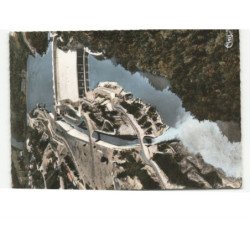 GENISSIAT: vue d'ensemble barrage et canal évacuateur vue aérienne 10x15 - état