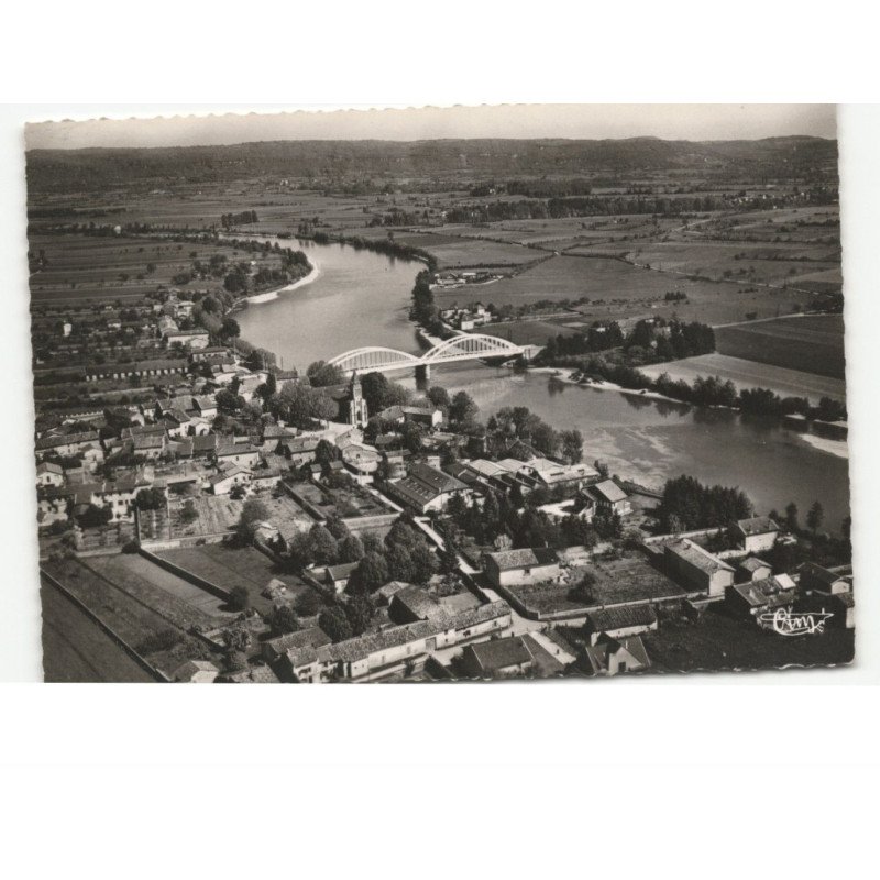 LOYETTES: vue générale, le nouveau pont et le rhône vue aérienne 10x15 - très bon état