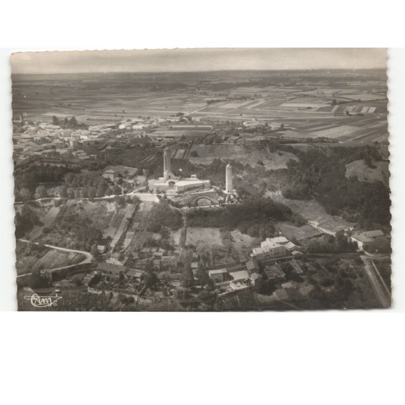 MIRIBEL - MAS-RILLIER: la plaine de l'ain et la vierge du mas-rillier vue aérienne 10x15 - très bon état
