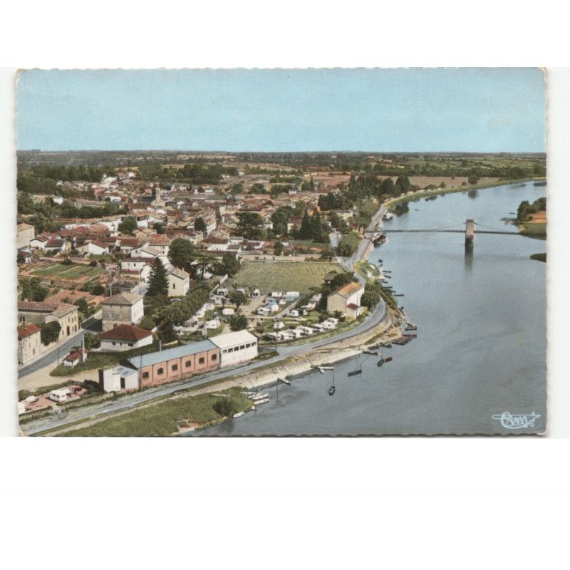 MONTMERLE-sur-SAONE: vue panoramique, la saône et le camping vue aérienne 10x15 - très bon état