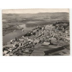 MONTMERLE-sur-SAONE:la saône et le beaujolais vue aérienne 10x15 -  état (timbre arraché)