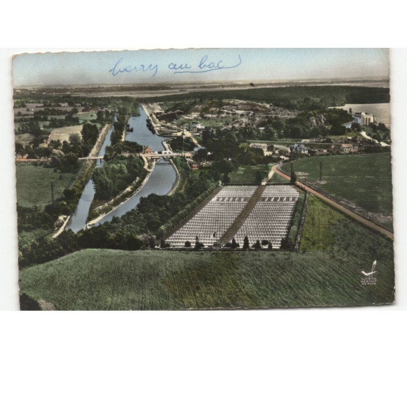 BERRY-au-BAC: le canal vue aérienne 10x15 - très bon état