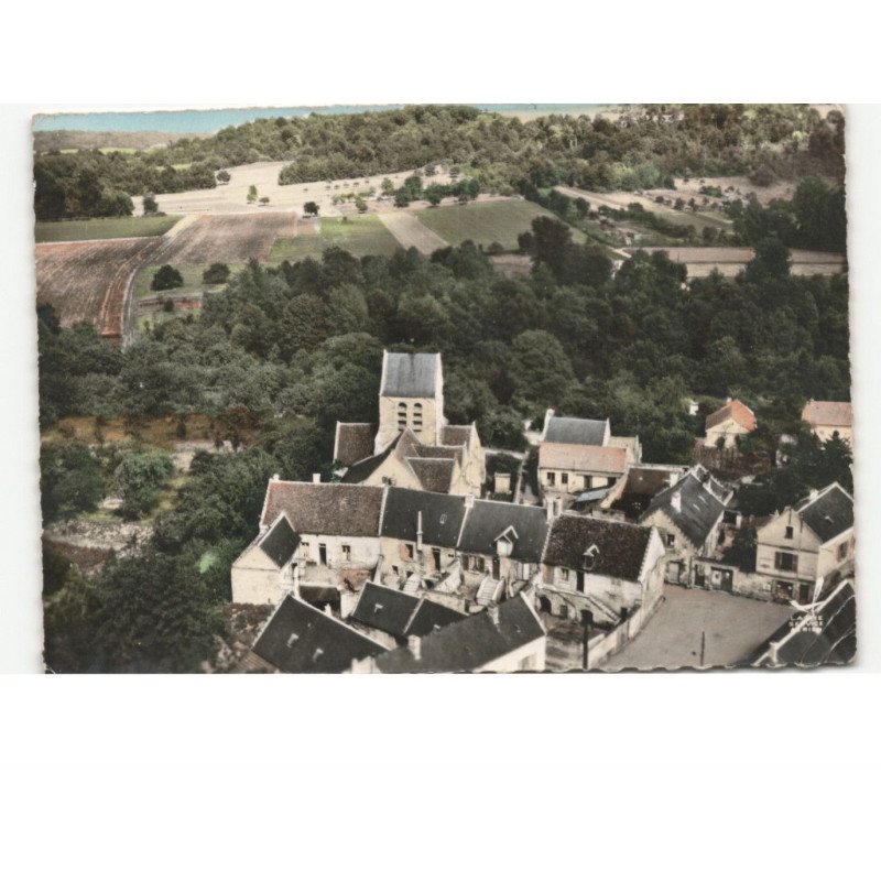 BILLY-sur-AISNE: l'église et vue panoramique vue aérienne 10x15 - état