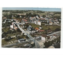 BAZOCHES: vue générale, la gare vue aérienne 10x15 - très bon état