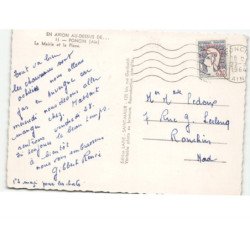 PONCIN: la mairie et la place vue aérienne 10x15 - très bon état