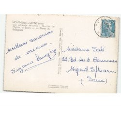 MONTMERLE-sur-SAONE: quartier de l'église la saône et les monts du beaujolais vue aérienne 10x15 - état