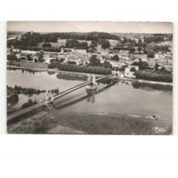 MONTMERLE: la saône et le pont suspendu vue aérienne 10x15 - état