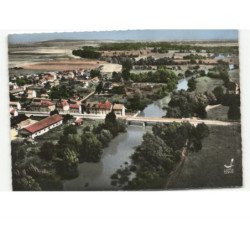 BILLY-sur-AISNE: l'église et vue panoramique vue aérienne 10x15 - très bon état
