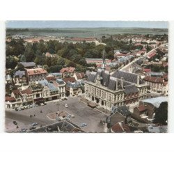 CHAUNY: place de l'hôtel-de-ville vue aérienne 10x15 - très bon état