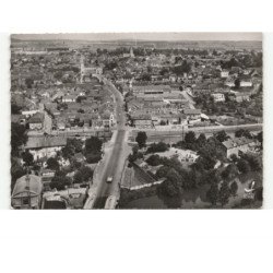 CHAUNY: rue de la chaussée, pont de l'oise, pont du canal vue aérienne 10x15 - très bon état