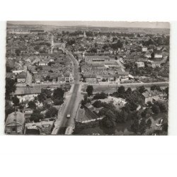 CHAUNY: rue de la chaussée, pont de l'oise, pont du canal vue aérienne 10x15 - très bon état