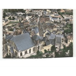 GUISE: l'église et la rue camille desmoulins vue aérienne 10x15 - très bon état