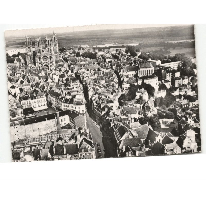 LAON: centre ville, rue du bourg vue aérienne 10x15 - état