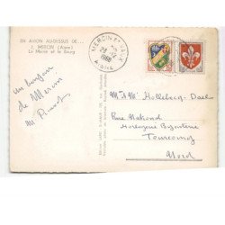 MERCIN: la mairie et le bourg vue aérienne 10x15 - très bon état
